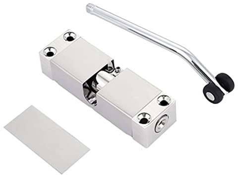 Cierrapuertas con resorte, ajustable, de acero inoxidable, apto for puertas de hasta 30 kg, con llave hexagonal y tornillos, plateado