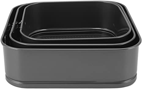 Haofy Moule à Gâteau à Charnière carré de 22,9 Cm, Fond Amovible Antiadhésif avec Boucle en Acier Inoxydable, Moule à Gâteau au Fromage Anti-fuite pour Cheesecake, Pizza, Fabrication du Pain, Petite
