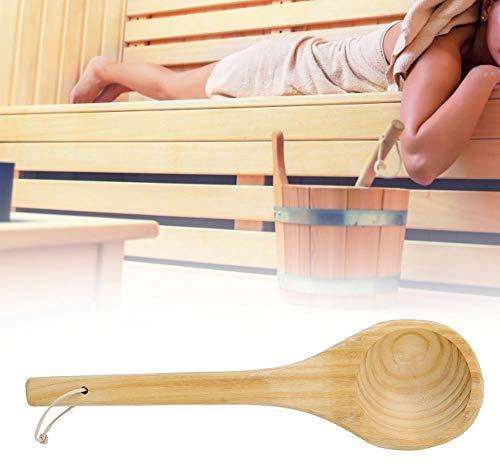 Bamjour Sauna-Zubehör, Sauna-Wasserschaufel, Holzkelle mit Ergonomischem Griff, SPA-Löffel, Badesalz-Löffel für Männer und Frauen, Badezubehör