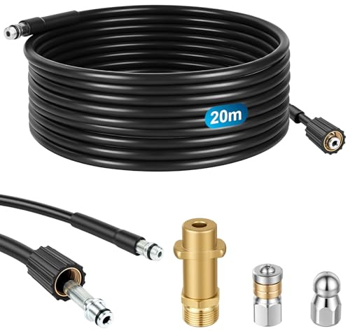 NUTKIT Manguera Limpieza Tuberías 20M 180 Bar,Kit Limpiezas de Tubería