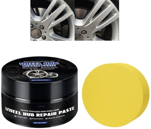 Kit di riparazione graffi per cerchi in lega da 100 g, con spugna, lucidante per rimuovere i graffi delle ruote dell'auto, pasta per riparazione graffi per cerchi in lega, soluzione di riparazione