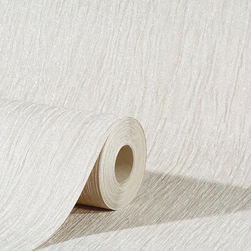 SOPHIE LAURENCE Cream Beige Plain Wallpaper Metallic Shimmer Textured Thick Slightly Imperfect Bedroom Bathroom Lounge Hallway 10m x 0.53m Full Roll Vinyl