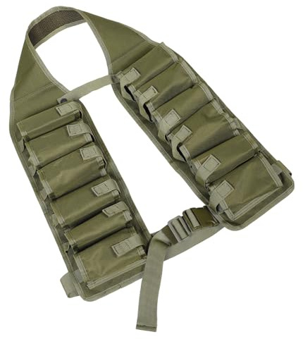 PRETYZOOM Ceinture Porte-bière Confortable et Polyvalent Ajustable en Toile Verte Plusieurs Poches, Gilet à Bière pour Camping et Pêche