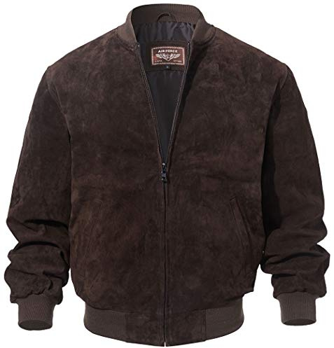 FLAVOUR Blouson aviateur de baseball en cuir pour homme Vintage Daim Peau de porc