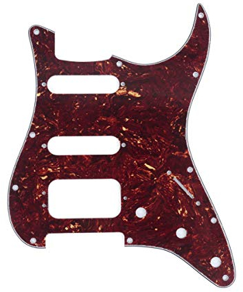 Musiclily Pro 11 Löcher Round Corner HSS Strat Schlagbrett Gitarren Pickguard mit 3 Schrauben Humbucking Pickup Mount für Fender American/Mexican Stratocaster E-Gitarre,4 lagig Vintage Tortoise