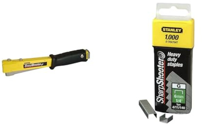 Stanley Hammertacker 6-PHT150 – Kraftvoller Schlagtacker mit robustem Stahlgehäuse und ergonomischem Handgriff & Klammern Typ G (10 mm, aus Flachdraht) 5000 Stück, 1-TRA706-5T