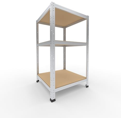 shelfplaza Home 100x60x60cm Schwerlastregal verzinkt mit 3 Böden x 175kg | Kellerregal · Lagerregal · Metallregal · Regale für Kellerraum · Steckregal · Abstellraum Regal