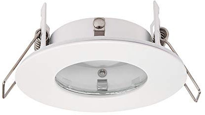 National Lighting SPECULO Ultra Slim Compact Matt White Fire Rated Downlight Recessed LED GU10 Round Spotlight Ceiling Light for Bathroom, Shower, Kitchen IP65 Rated