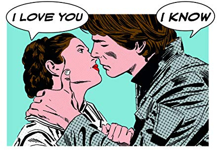 Komar Wandbild | Star Wars Classic Comic Quote Leia Han | Kinderzimmer, Jugendzimmer, Dekoration, Kunstdruck | ohne Rahmen | WB117-70x50 | Größe: 70 x 50 cm (Breite x Höhe), Bunt