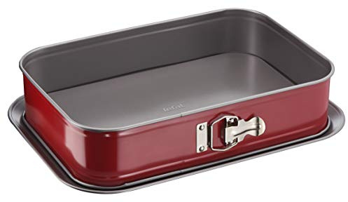 Tefal Delibake J1640574, Molde rectangular para hornear 36x24 cm, revestimiento antiadherente, bordes antidesbordamiento