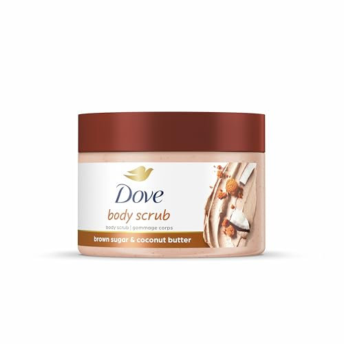 Dove Scrub Brown Sugar & Coconut Butter For Silky Smooth Skin Body Scrub Exfoliates & Restores Skin's Natural Nutrients 298ml