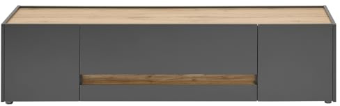 Lomadox TV Lowboard modern in anthrazit mit Absetzungen in Wotan Eiche Nb., B/H/T: ca. 170/40/45 cm