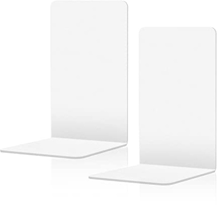1 Paar Klare Acryl-Buchstützen für Regale, Transparente Buchstützen, Heavy Duty Book Ends und Desktop-Organizer, Plexiglas Buchstützen Buchstopper