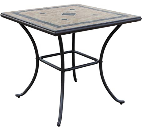 Tavolo da giardino Quadrato 80 x 80 x 74h cm base in ferro verniciato Base in Mosaico - FE802590 - FE802590