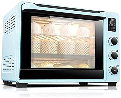 Horno eléctrico de mesa Mini horno de 40 l con placa calefactora, horno doméstico para hornear pasteles, mini horno automático doméstico, pantalla LED, sonda de temperatura dual