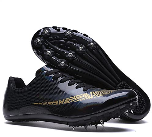 GEMECI Unisex Leichtathletik-Spikes-Schuhe, Sprintschuhe, Weiß, Rosa, Größe 42 EU, für Männer und Frauen, Sport, Alle Jahreszeiten, für 100–400 Meter, Rennen, Sprinten