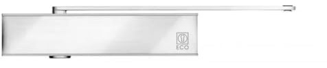 ECO-Schulte TS-61 B (EN 3-6) Türschließer RAL 9006 ECO silber und ohne Gleitschiene H; EN 1154 DIN 18040; Türbreite maximal: 1.400mm TOP - 28,7x4,9x6,2cm