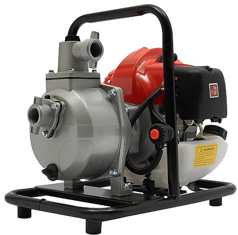 Benzin-Wasserpumpe Motor 2-Takt 40.2cc Schmutzwasserpumpe Gartenpumpe 1400W 6500RPM Teichpumpe für Bewässerung, Teichpflege, Wassertransfer