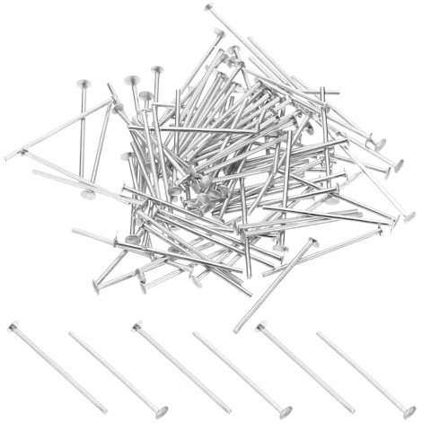PATIKIL 0.98x0.1 Aluminium Chandelier Connector Pins, 400Pcs Chandelier Crystal Clips for Fastening Crystals Parts, Chandelier Replacements, Silver