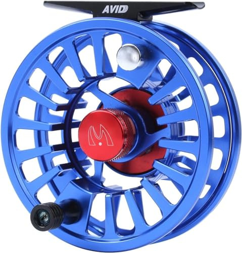 Maxcatch Fly Fishing Reel with CNC-machined Aluminum Body Avid Series Fly Reel - 1/3, 3/4, 5/6, 7/8, 9/10 Weights (Fly Reel Blue, 9/10wt)