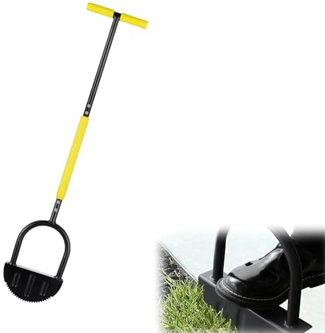Carziyer Demi Lune Coupe Bordure, Outil De Bordure De Pelouse, Edger De Pelouse De Jardin avec Une Longue PoignéE, pour Bordures d'herbe, Cour, Jardin, AméNagement Paysager, Trottoir