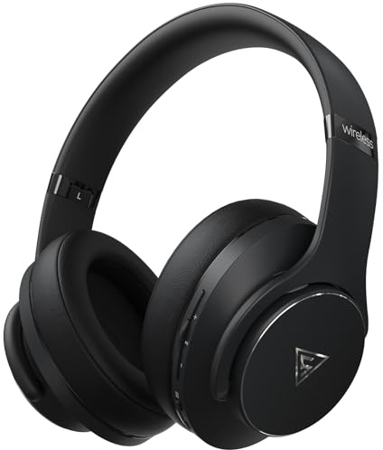 DOQAUS Auriculares Bluetooth sobre la Oreja, 90 Horas de reproducción, Bluetooth 5.3, Auriculares inalámbricos con micrófono, Plegables y Ligeros, con Sonido estéreo de Alta fidelidad, Graves