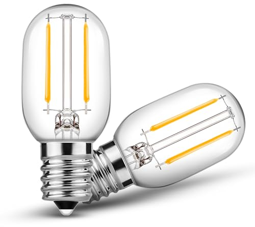 EvaStary E14 LED Glühbirne, 1W Equivalent 10W, T22 Mini Röhrenbirne LED Filament Glühlampen, Warmweiß 2700K, 220-240V, Für Tischlampe Salzlampen Kühlschranklampe, 2 Stück