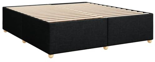 vidaXL Sängram utan madrass svart 200x200 cm tyg, sängbotten, plattformssäng, stoppad sängram, sovrumsmöbler, dubbelsäng, sängram av tyg