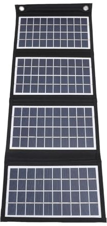 30W Foldable Solar Panel Charger, Monocrystalline, Dual USB Outputs, Portable Solar Panel with Fast Charging for Hiking, Camping, 5V, 4 Fold Power Bank