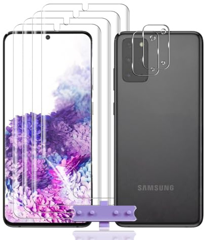 Rnnmeeko Schutzfolie für Samsung Galaxy S20 Plus Folie 4 Stück und 2 Stück Kameraschutz Schutzglas, Weiche TPU Displayschutzfolie, Fingerabdruck-ID Anti- Kratzer Displayschutz