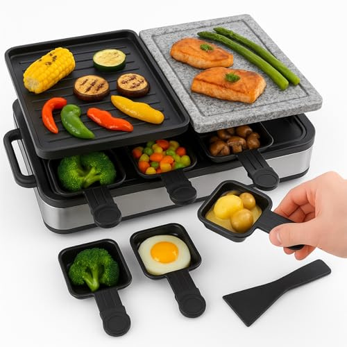 Fondueset för 8 personer med kastrull och kokplatta med stekpanna och skrapa (smält)