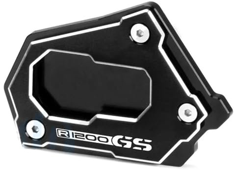 YZXOOP Seitenständer Verlängerung Motorrad-Seitenständer-Auflage Für R1200GS R1200 GS R 1200 GS LC Rallye 2017-2022 Vergrößerte Verlängerungsfußplatte(Schwarz)