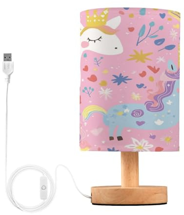 voucong Lampade moderne sveglie degli unicorni di colore dell'arcobaleno con la porta USB per la luce notturna decorativa delle case