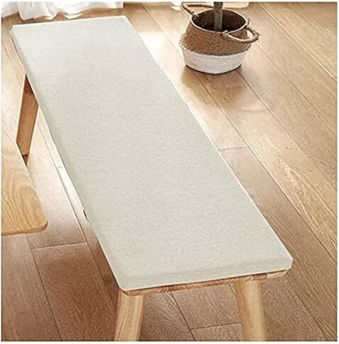 uyeoco Bankauflage Outdoor 5cm Dick – Abnehmbarer Bezug waschbar -Gartenbankkissen aus Leinen - Sitzpolster für Bänke, Stühle, Terrassenmöbel, Terrasse, Innen Fensterbank, Flurbank(Beige,160x35x5cm)