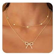 ALEXCRAFT Collier Femme Zircone Chaîne O Ajustable Superposés Bohème | Collier Plaqué Or 14K Or Rosé Argent Bijoux Superposés Zircone Ajustable Clavicule Bohème Cadeau Anniversaire Femme Quotidien
