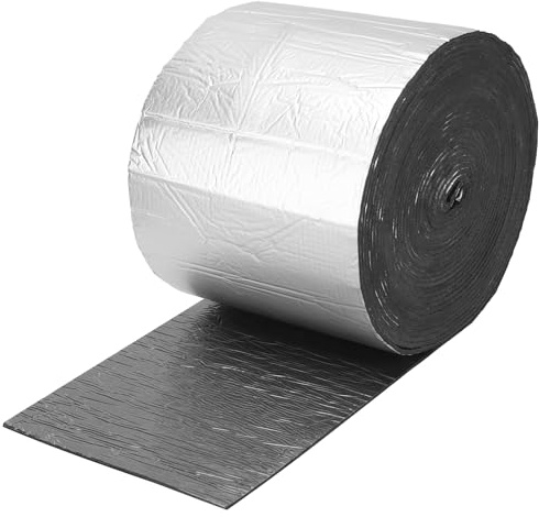 PINGEUI 25cm x 15m Self Adhesive Reflective Aluminium Foam Insulation, 5mm Thick Radiator Reflector foil Panels, Foil Insulation Roll for Floors, Roofs, Camper Vans and Garage Doors