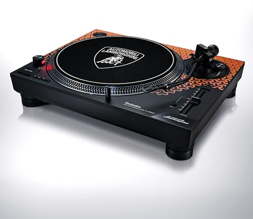Technics SL-1200M7PED, Système de Platine à Entraînement Direct Lamborghini Edition, Moteur sans Noyau, Lecteur de Vinyle à 3 Vitesses, Illuminateur de Stylet, Orange