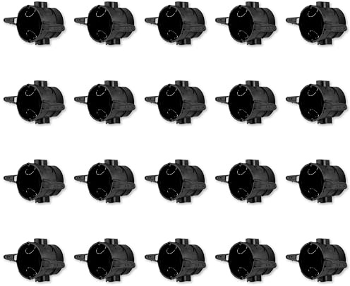 REV Unterputzdose SPARSET - 20x Hohlwanddose Ø 60mm x 61mm, Nagellasche, M20, bis 650°, 400V - Schalterdose Unterputz, Schwarz