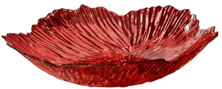 KiBcsLic Fruit Bowl, Vegetable Basket, Serving Bowl, Decorative Plate. An Elegant Storage Container with Smooth Lines for Use in The Dining Room And Entryway, Red