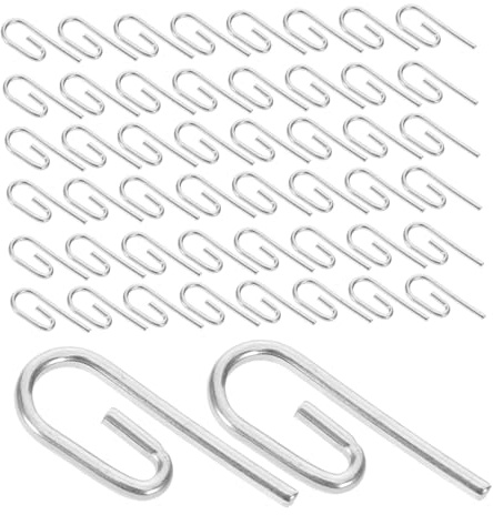 Uonlytech 50piezas Ganchos para Cortinas Onduladas de Metal Unidades sin Taladro para Rieles de Techo Uso el Hogar y Hoteles