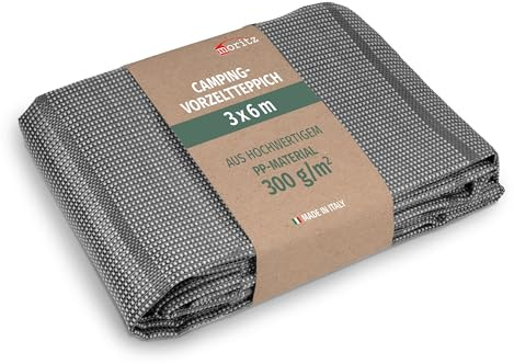 Förtältmatta mörkgrå 300 x 600 cm [300 g/m² PP] väderbeständig campingmatta utomhus tältmatta golvmatta för husvagn husbil andas lätt UV-resistent tvättbar