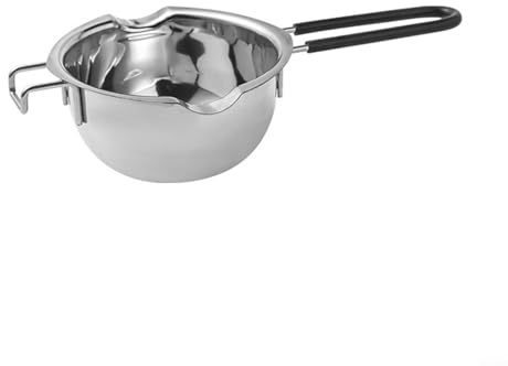 Stainless Steel Double Boiler Metal Chocolate Warmer and Melting Bowl for Baking, Candy, and Cooking Applications (400ml black)