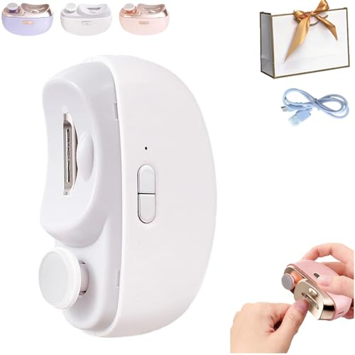 Coupe Ongles électrique 2 En 1 Rechargeable USB - Pour Pieds Et Mains, Adultes Et Personnes âgées - 2 Vitesses, Lumière LED, Lime Automatique - Idéal Pour Ongles Durs Et épais (1PC-Blanc)