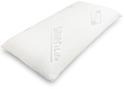 Gorilla Gesund Orthopädisches Nackenstützkissen Silver Neck - viscoelastisches Kissen, Kopfkissen aus Memory Schaum mit Silver & Life-Bezug - 70x34cm - Höhe 9cm