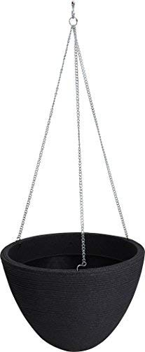 Spetebo Kunststoff Blumenampel Ø 33 cm anthrazit - Hängeampel Pflanzschale Hängeschale - Hänge Blumentopf