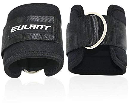 EULANT Tobilleras Poleas Gym 2 Piezas, Tobillera para Polea, Fitness Banda de Resistencia con Correas para el Tobillo Para entrenamiento de piernas y glúteos en polea