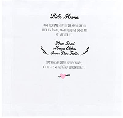 Hochzeit Geschenk Brautmutter mit Text - Stofftaschentuch für Freudentränen