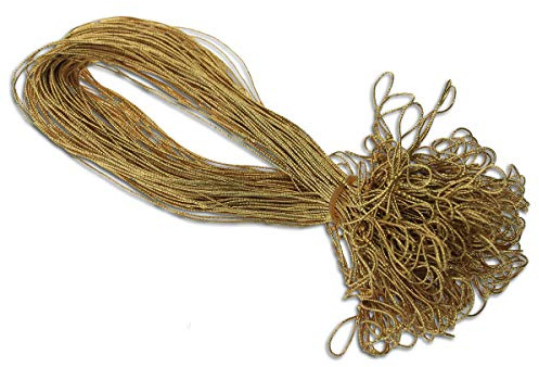 1000 Stück Schmuck-Gummiband Metallic GOLD für Einladungskarten mit Einlegeblatt - für Klappkarten A6 B6 DIN Lang Quadratisch A5 mit schöner Schlaufe