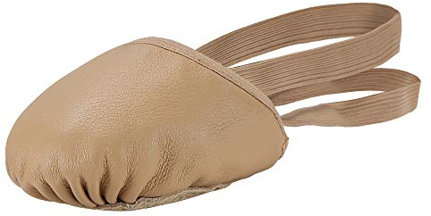 Linodes Leather Contemporary Pirouette Lyrical Half Sole Jazz Ballet Dance Shoe Turning Shoes for Women and Girls-Tan-XS