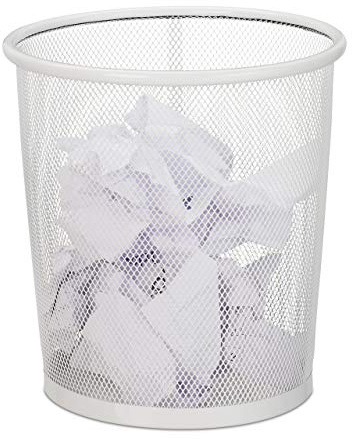 Relaxdays Corbeille papier, lot de 3, Pour bureau & chambre ado, ouverte,ronde, fil de fer, poubelle, en métal, HxD 24 x 23,blanc